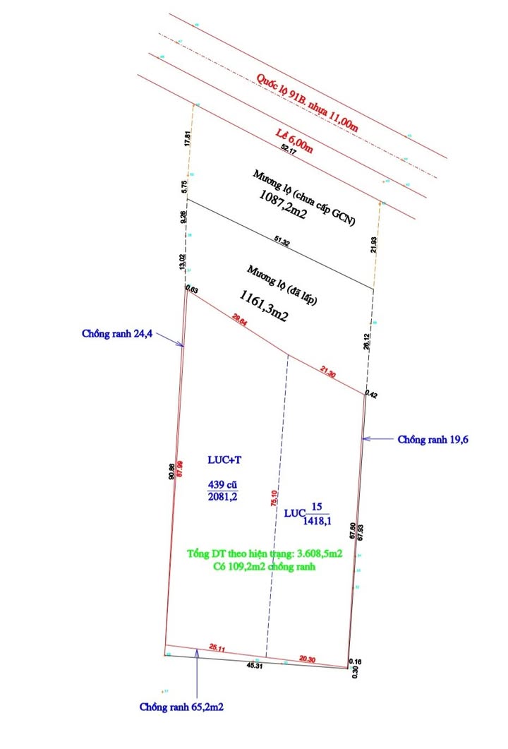 Đất mặt tiền đường 91B, P. Long Tuyền, Q. Bình Thủy 4700m² giá 65 tỷ - Cơ hội đầu tư tuyệt vời!