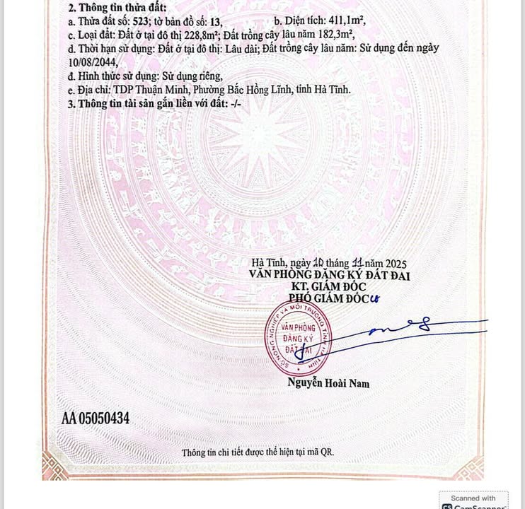 Đất Hồng Lĩnh 411m² giá 8 tỷ - Đầu tư sinh lời ngay lập tức!