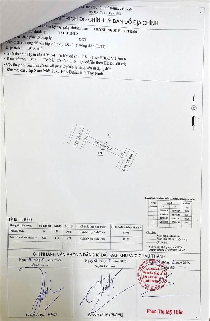 Đất thổ cư Châu Thành Tây Ninh 195m² giá tốt - Sổ đỏ chính chủ, thương lượng!