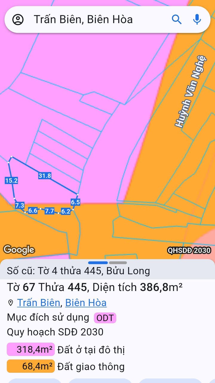 Đất ở đô thị Trấn Biên Biên Hòa 386m² giá 16 tỷ - Đầu tư sinh lời ngay!