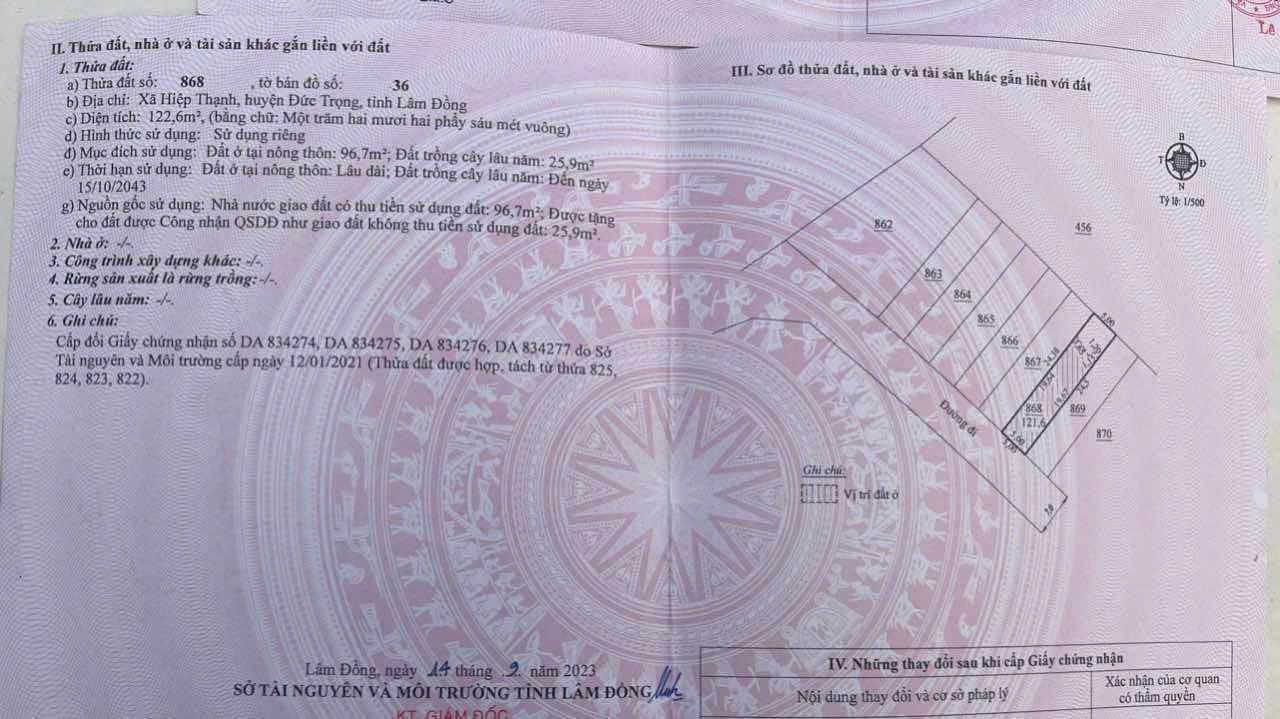 Đất nền Hiệp Thạnh, Đức Trọng 120m² giá 1.5 tỷ - Cơ hội đầu tư tuyệt vời!