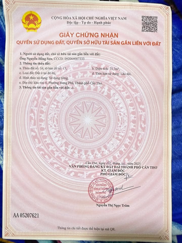 Nhà cấp 4 Hưng Phú 75m² giá 900 triệu - Chính chủ bán gấp!