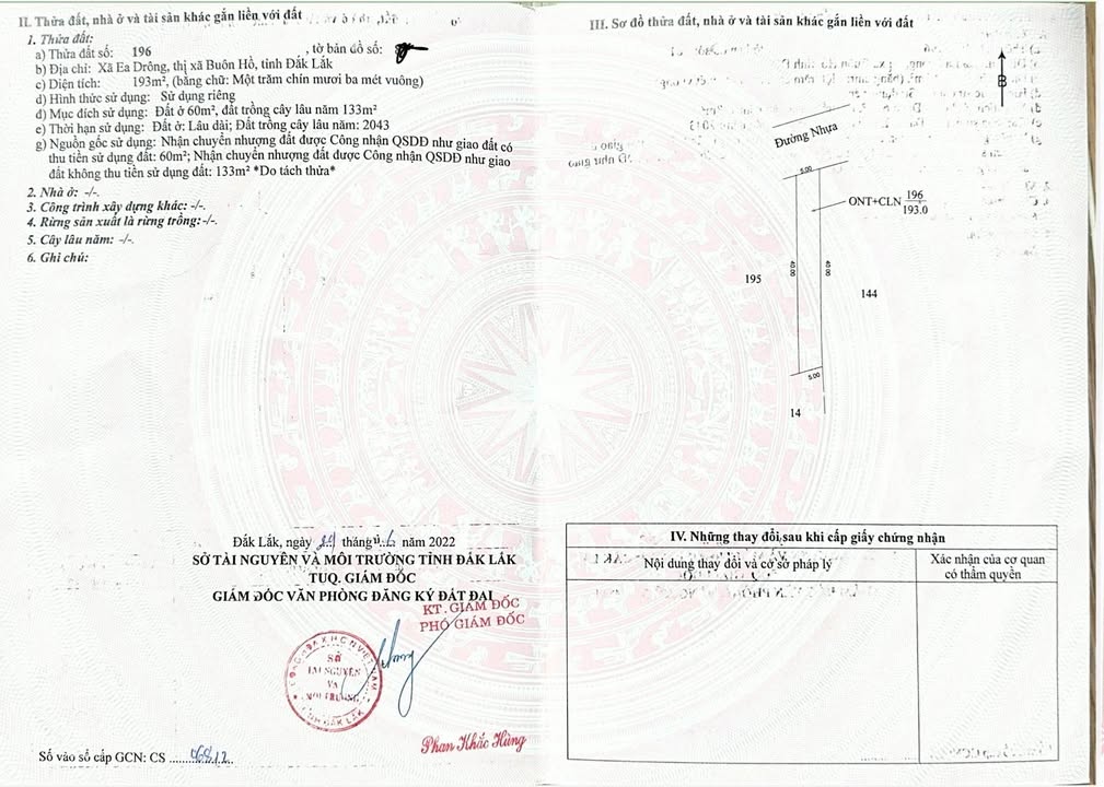 Đất nền mặt đường nhựa Ea Drông Buôn Hồ 200m² giá 450 triệu - Cơ hội đầu tư hấp dẫn!