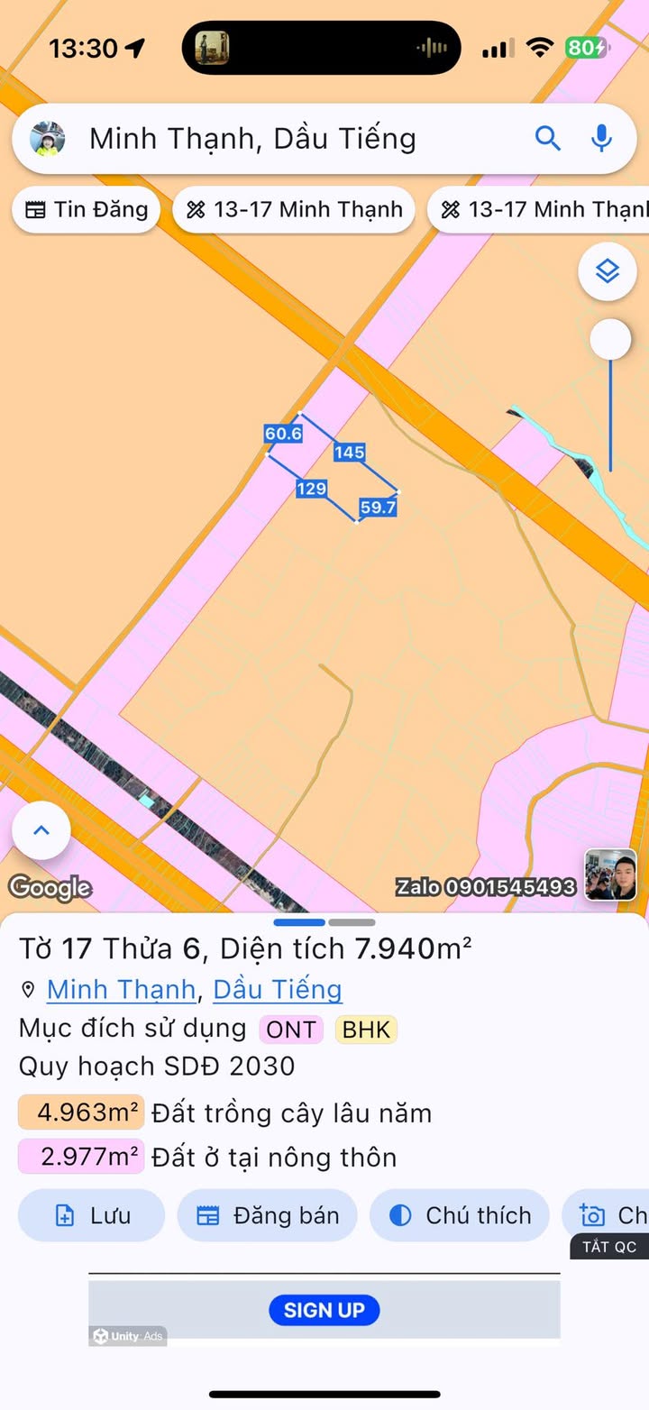 Đất nền Minh Thạnh, Dầu Tiếng, 2900m² giá 1.7 tỷ - Cơ hội đầu tư tuyệt vời!