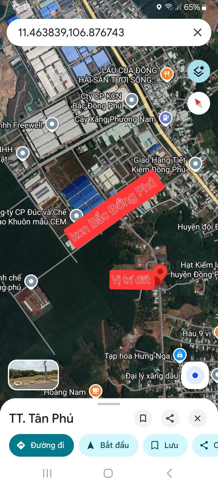 Đất thổ cư mặt tiền đường Phú Riềng Đỏ, Đồng Phú 430m² - Cơ hội đầu tư tuyệt vời!