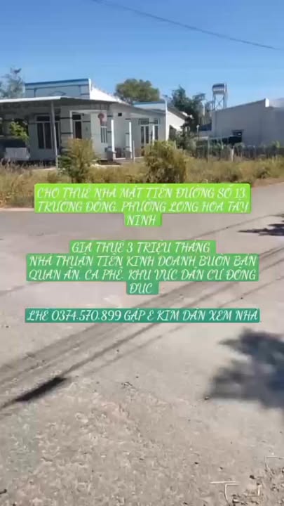 Nhà mặt tiền đường 13, phường Long Hoa, Tây Ninh giá 3 triệu - Kinh doanh thuận lợi!