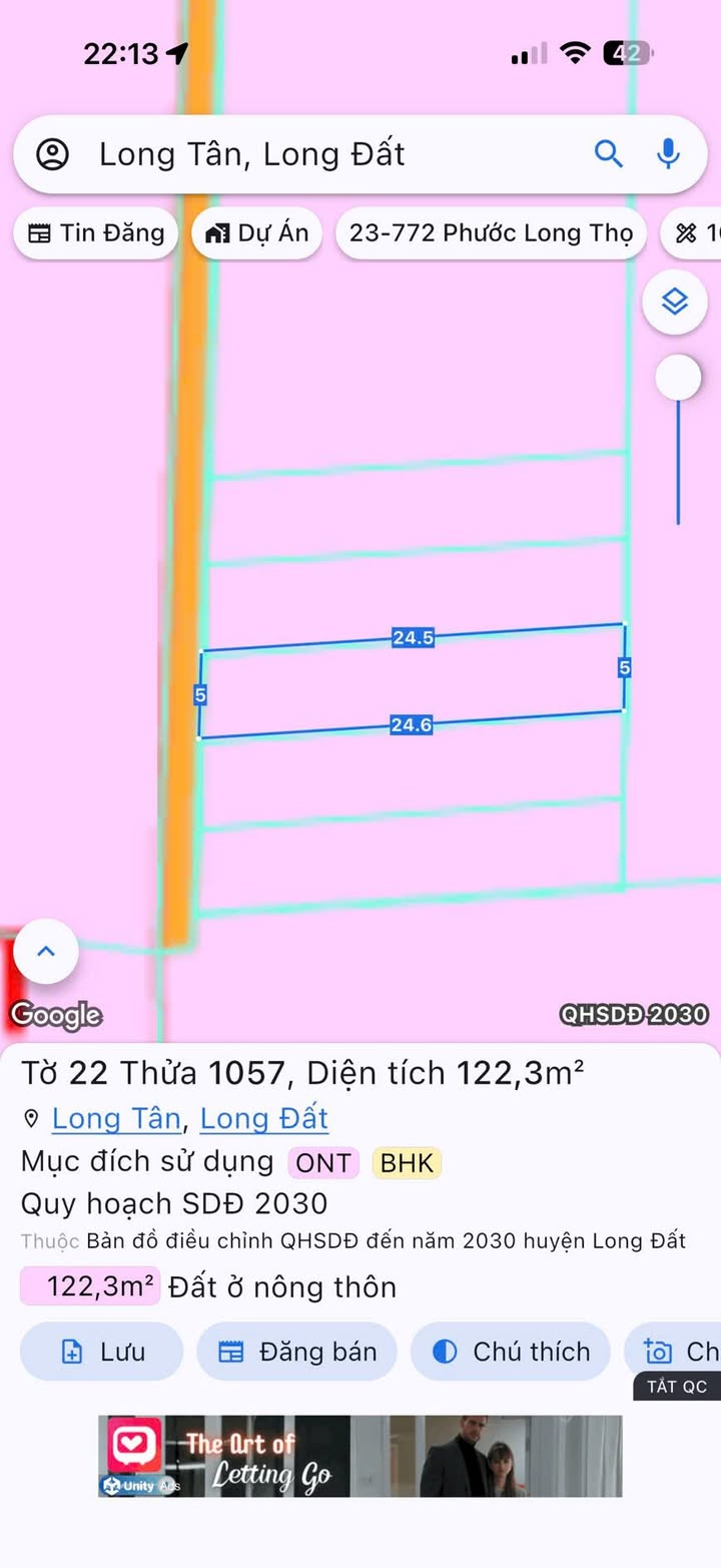 Đất nền Long Tân Đất Đỏ 122m² giá 620 triệu - Cơ hội đầu tư tuyệt vời!