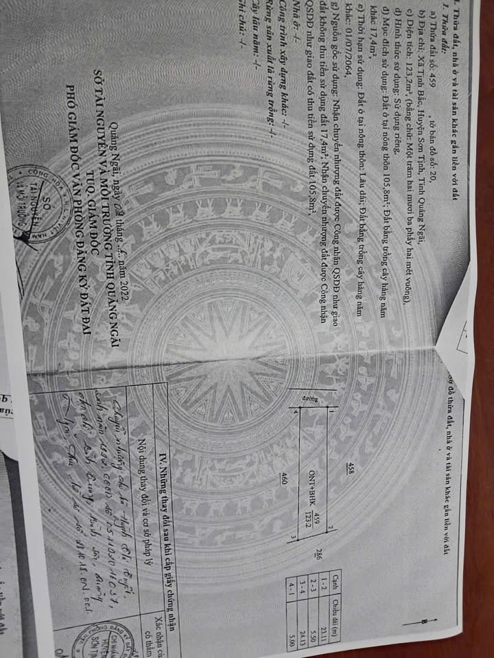 Đất ở Tịnh Bắc, Sơn Tịnh 110m² giá 500 triệu - Đầu tư sinh lời lý tưởng!