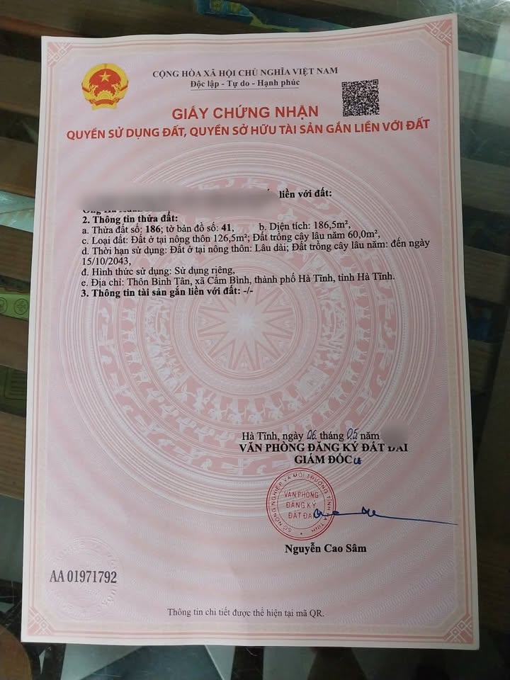 Đất nền Cẩm Bình - Cẩm Xuyên 185m² giá 600 triệu - Cơ hội đầu tư tuyệt vời!