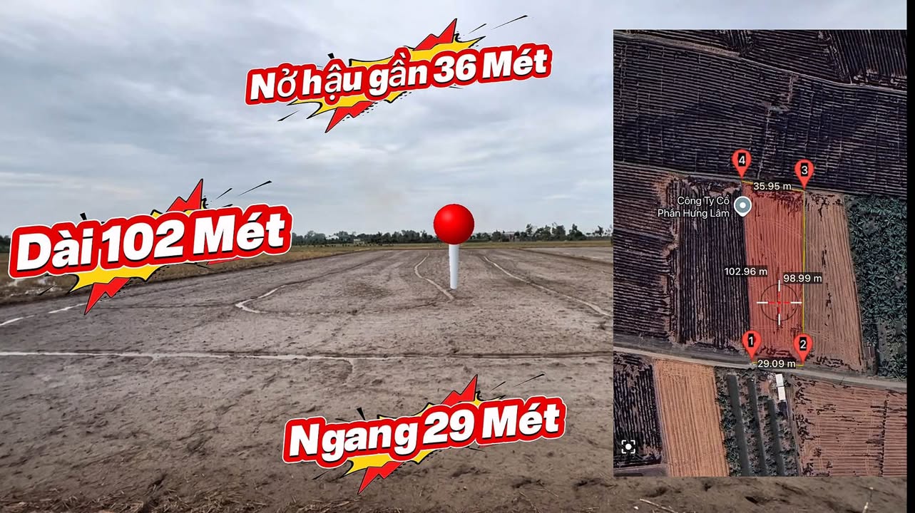 Đất nền Vĩnh Hậu, An Giang 3241m² giá 960 triệu - Mặt tiền đẹp, dễ dàng di chuyển!