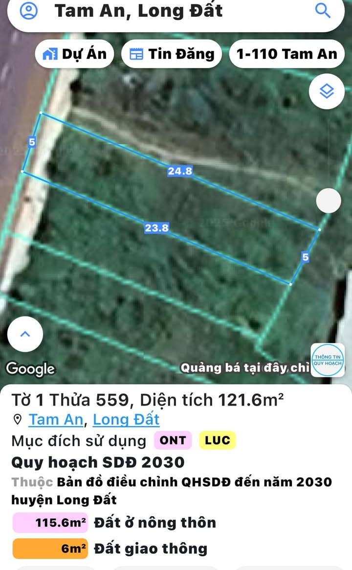 Đất liền kề mặt tiền đường Số 18, Tam An, Long Điền - Diện tích 220m², Giá 1.8 tỷ, Kinh doanh thuận lợi!