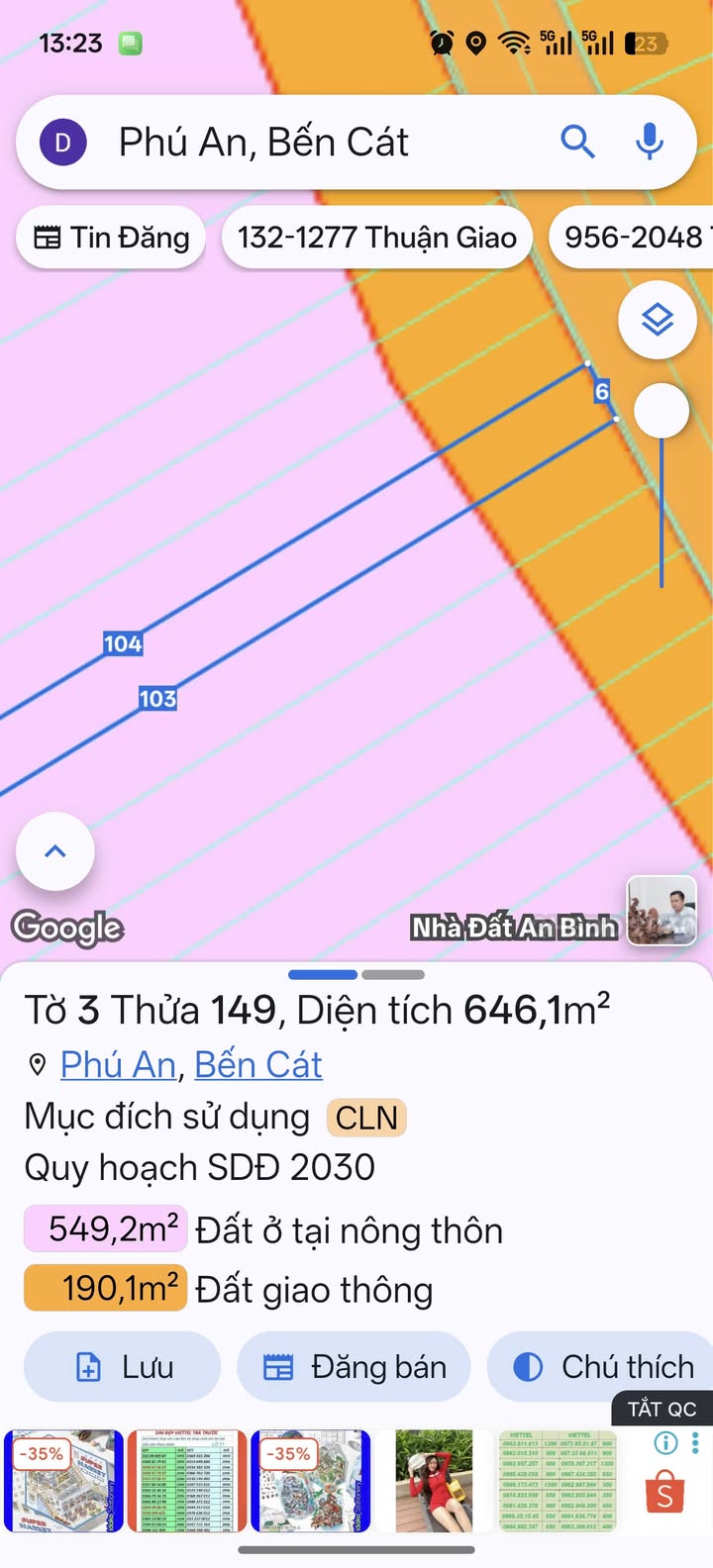Đất mặt tiền ĐT 748, Phú An, Bến Cát 624m² giá 3.6 tỷ - Giảm gấp trước Tết!