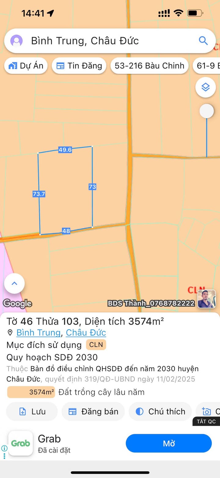 Đất nền 765 - Bình Trung, Châu Đức 5800m² giá 1.15 tỷ - Đầu tư sinh lời tuyệt vời!