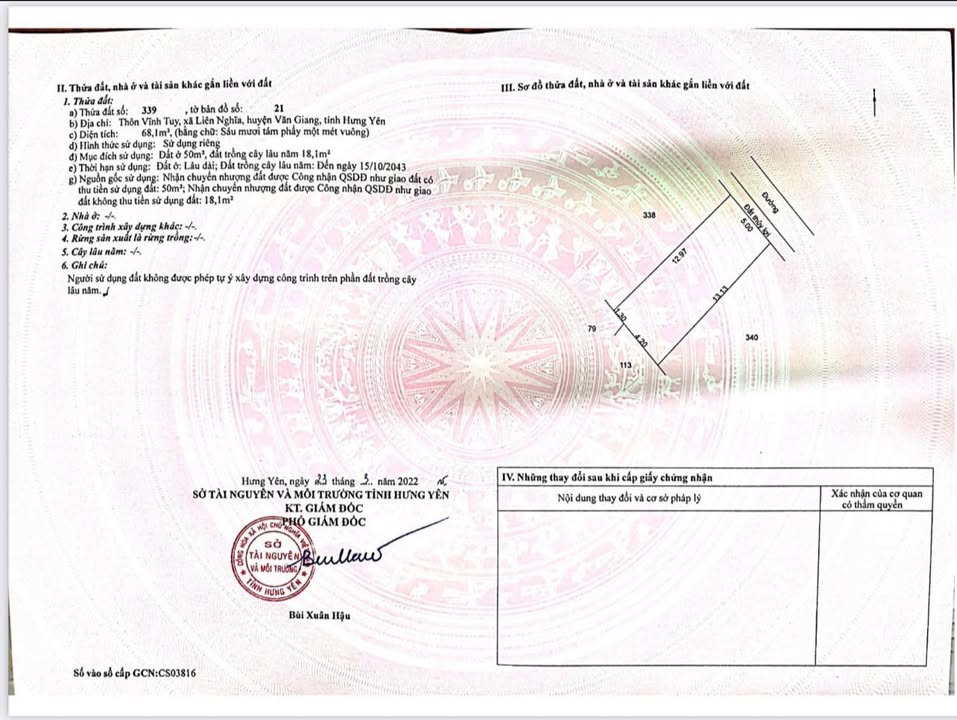 Đất thổ cư Liên Nghĩa Văn Giang 68m² giá 1.6 tỷ - Tiềm năng phát triển lớn!