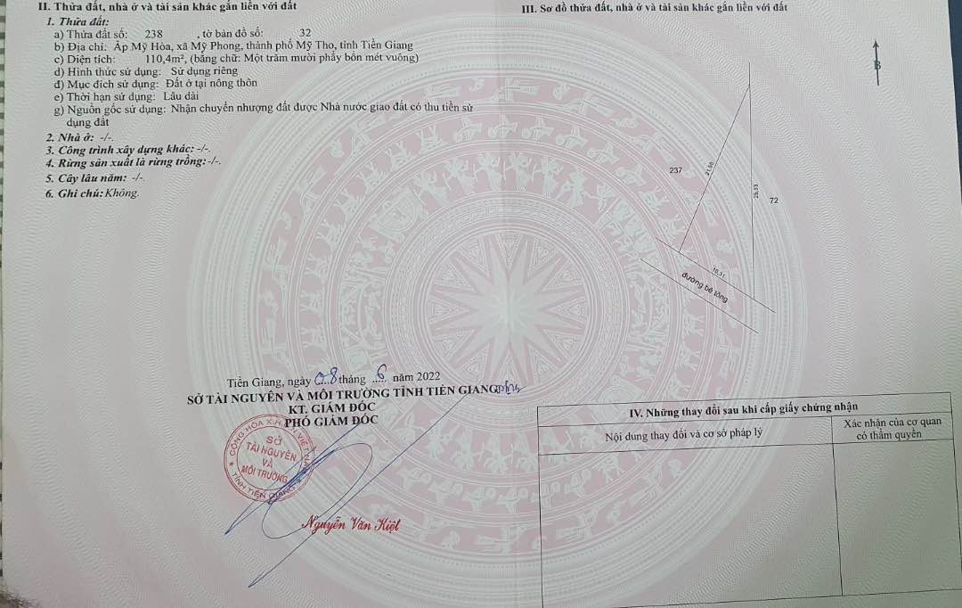 Đất nền Mỹ Hòa, Mỹ Phong, Mỹ Tho 110,4m² - Chính chủ bán gấp!