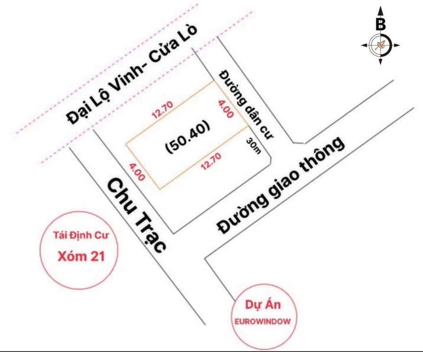 Đất Nghi Phú Vinh 50,4m² giá 1,65 tỷ - Đường ô tô vào tận nhà!