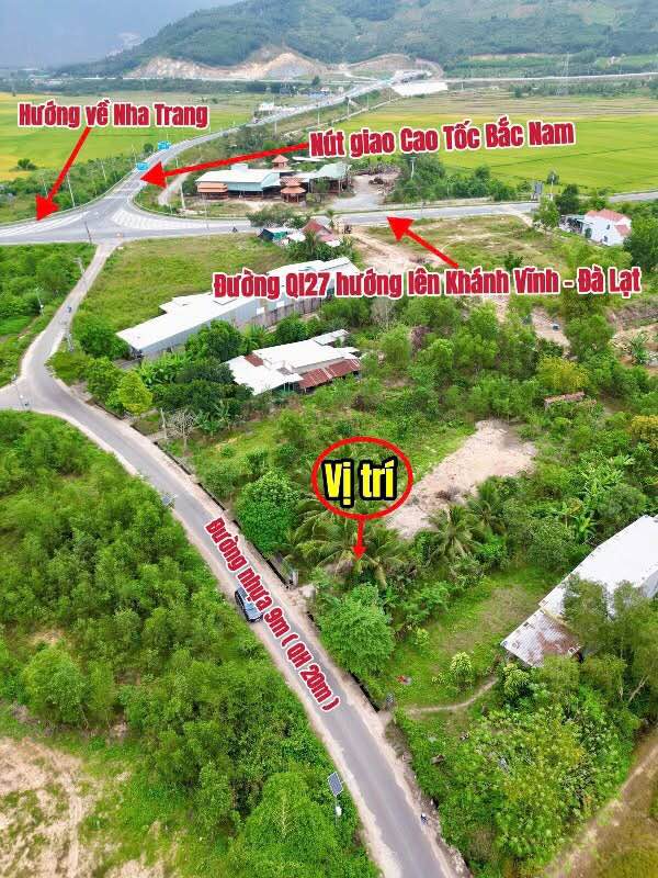 Đất thổ cư Diên Thọ, Diên Khánh 1624m² giá 6 tỷ - Đầu tư sinh lời ngay!