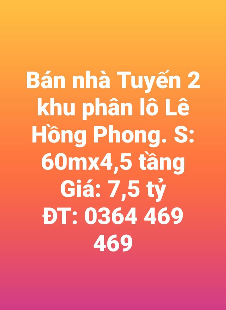 Nhà phố 4.5 tầng Lê Hồng Phong, Hải Phòng 60m² giá 7.5 tỷ - Sẵn sàng vào ở ngay!