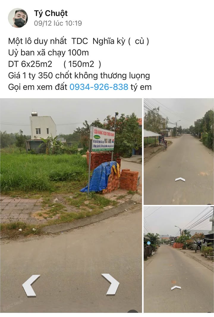 Đất nền Nghĩa Kỳ, Tư Nghĩa 150m² giá 1.2 tỷ - Cơ hội đầu tư sinh lời!