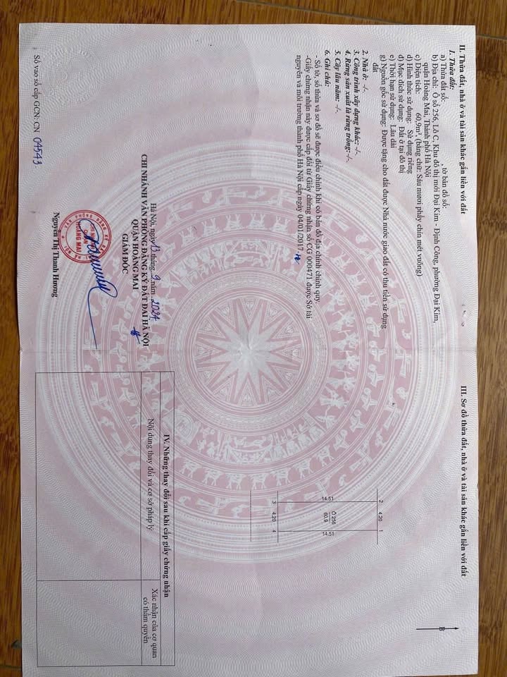 Lô đất KĐT Đại Kim, Hoàng Mai 61m² giá 26.39 tỷ - Pháp lý rõ ràng!