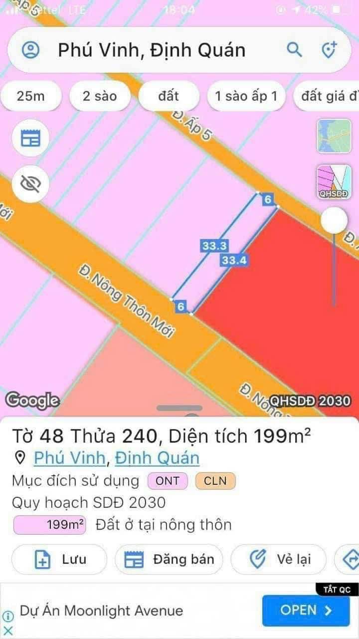 Đất nền xã Phú Vinh 198m² giá 2.1 tỷ - Mặt tiền đường lớn, đầu tư sinh lời!