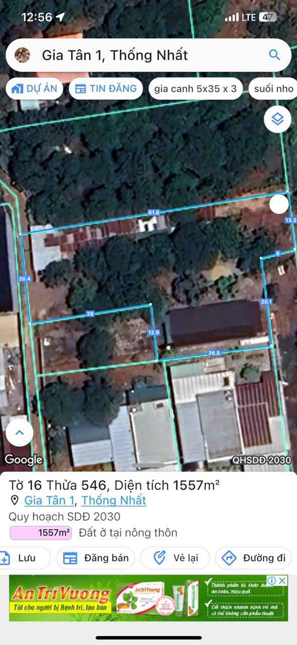 Đất nền xã Gia Tân 1, huyện Thống Nhất 1557m² giá 2.5 tỷ - Chính chủ bán gấp!