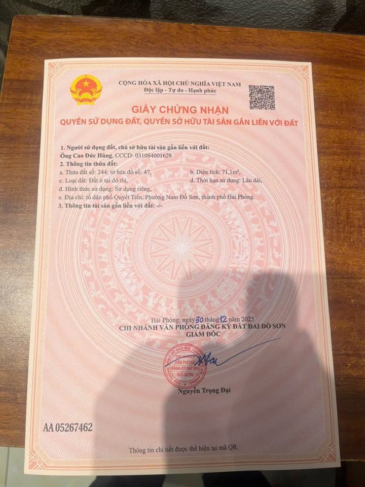 Đất nền đường Quyết Tiến, Hợp Đức, Đồ Sơn 71m² giá 2 tỷ - Kinh doanh sầm uất!