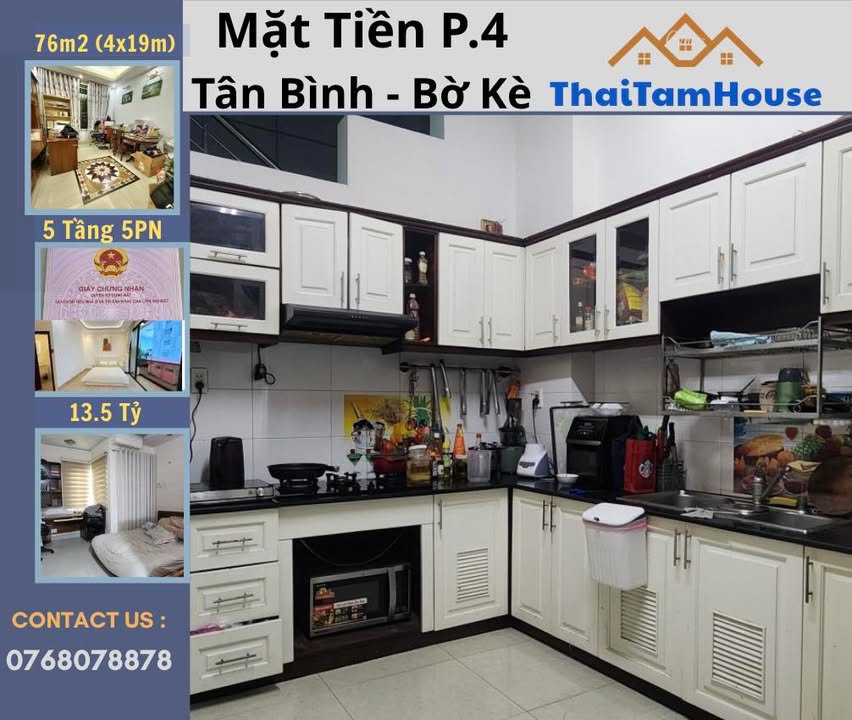 Nhà mặt tiền quận Tân Bình 76m² giá 13.5 tỷ - Sổ hồng riêng, chính chủ bán gấp!