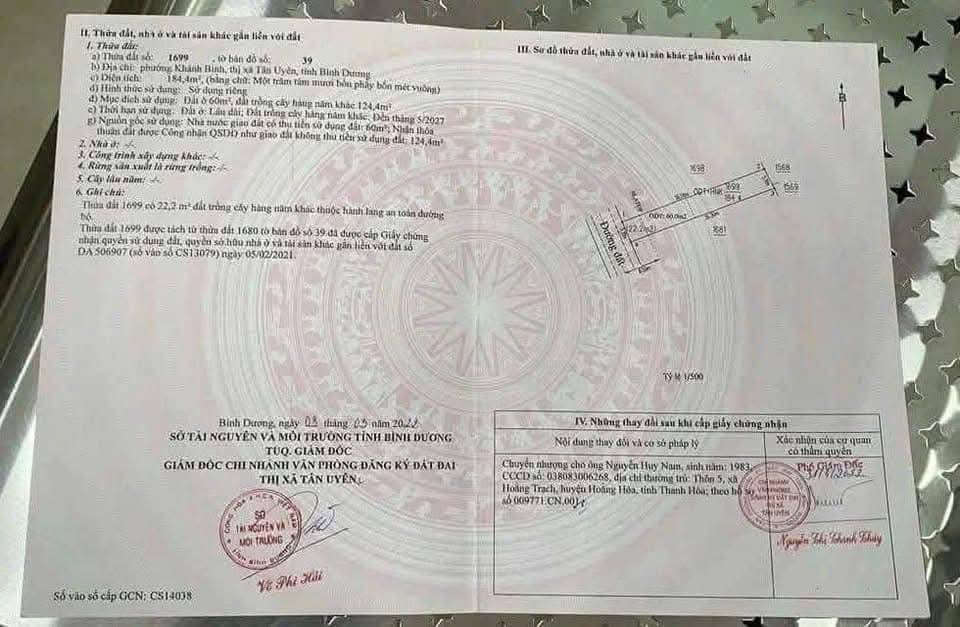 Đất Thổ Cư Khánh Bình 06, Tân Uyên, 180m² - Giá Chốt Nhanh 2.2 Tỷ!