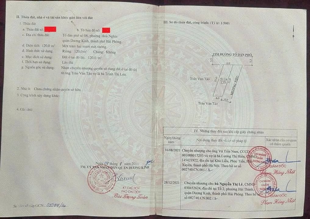 Đất Mặt đường Tổ 6 Hoà Nghĩa, Dương Kinh, Hải Phòng 120m² giá 2.2 tỷ - Cơ hội đầu tư tuyệt vời!