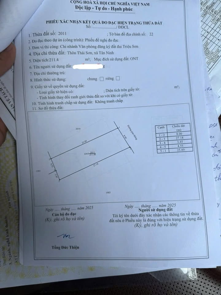 Đất nền Tân Ninh, Triệu Sơn 825m² giá 800 triệu - Đường rộng, tiện ích đầy đủ!