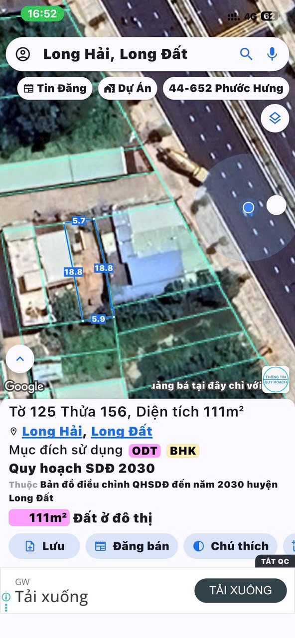 Đất nền Long Hải, Bà Rịa - Vũng Tàu 111,6m² giá 2.2 tỷ - Gần biển chỉ 1km!