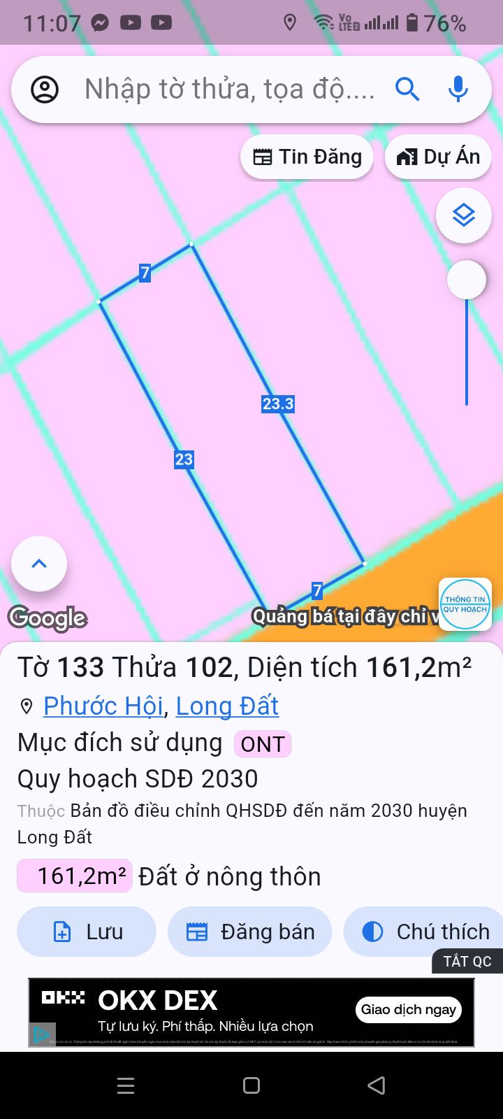 Đất nền Lộc An 161m² giá 2.3 tỷ - Vị trí đẹp, tiện ích đầy đủ!