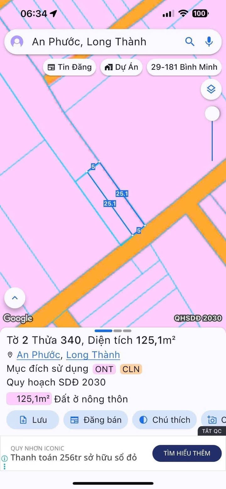 Đất nền Hẻm Câu Tôm, An Phước, Long Thành 118m² – Đầu tư sinh lời hấp dẫn!