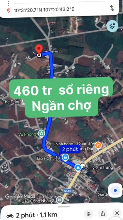 Đất nền Đất Đỏ 138m² giá chỉ 460 triệu - Cơ hội đầu tư cực hấp dẫn!