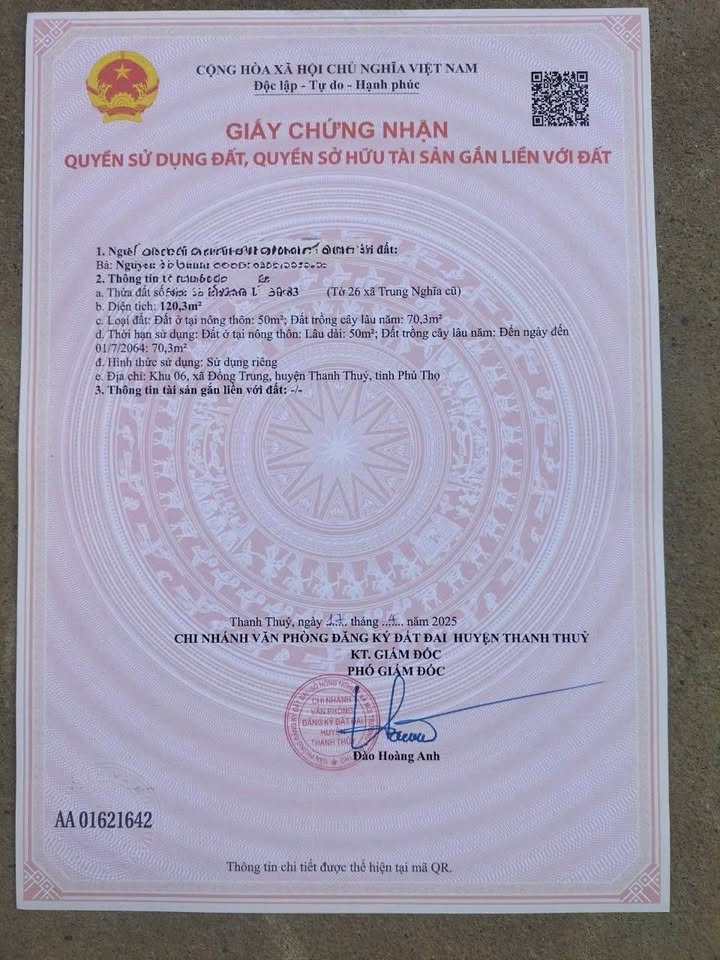 Đất thổ cư Đồng Trung, Thanh Thủy 120m² giá 900 triệu - Cơ hội đầu tư hấp dẫn!