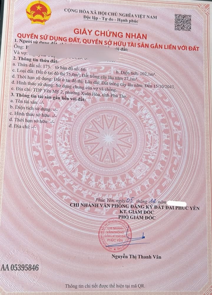 Đất nền Phúc Yên 102m² giá 2 tỷ - Cơ hội đầu tư sinh lời!