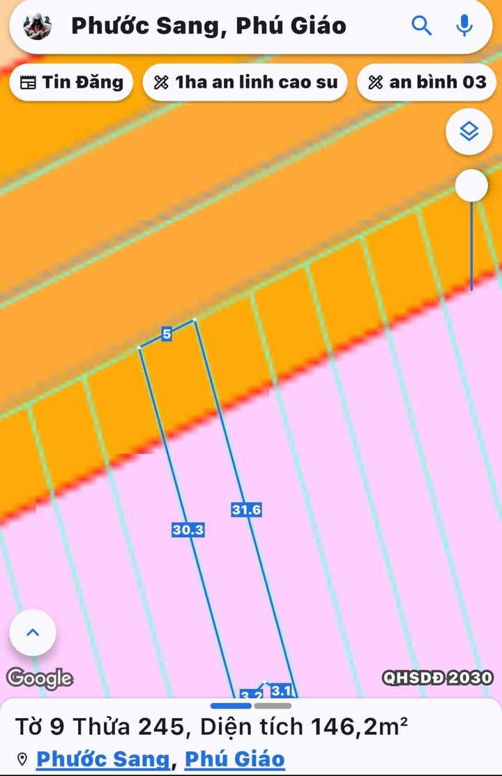 Đất nền Phước Sang, Phú Giáo 155m² giá 550 triệu - Cơ hội đầu tư tuyệt vời!