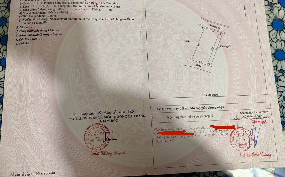 Đất nền Nùng Trí Cao, Cao Bằng 47m² giá 400 triệu - Sổ đỏ chính chủ, sang tên nhanh chóng!