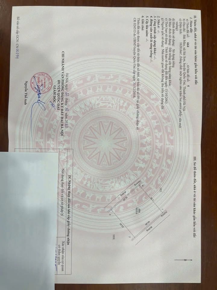 Đất vườn Bãi Màu Sài Sơn 1620m² giá 6.48 tỷ - Cơ hội đầu tư lý tưởng!