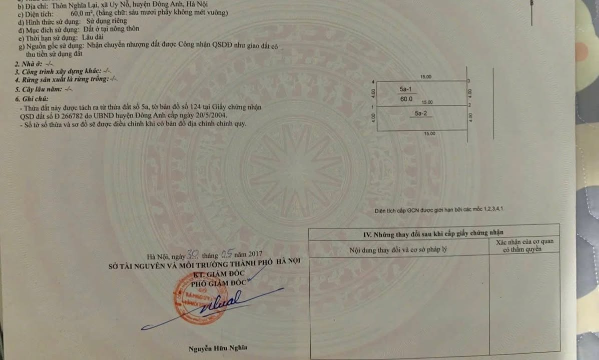 Đất nền tại Uy Nỗ, Đông Anh 60m² - Mặt tiền ô tô vào nhà!