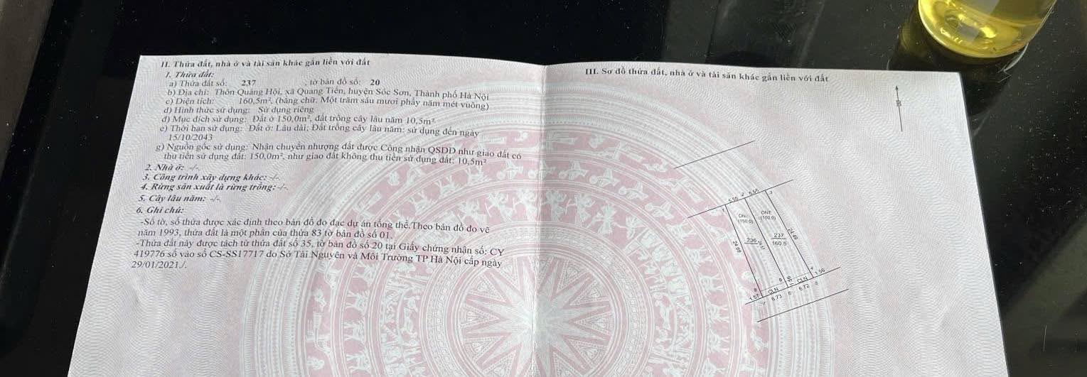 Đất nền 160.5m² thôn Quảng Hội, Sóc Sơn - Đầu tư sinh lời hấp dẫn!