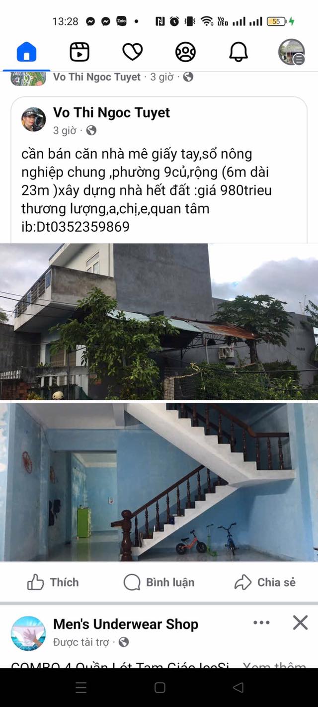 Nhà riêng Phường 9 Tuy Hòa 138m² giá 950 triệu - Đường ô tô vào tận nơi!