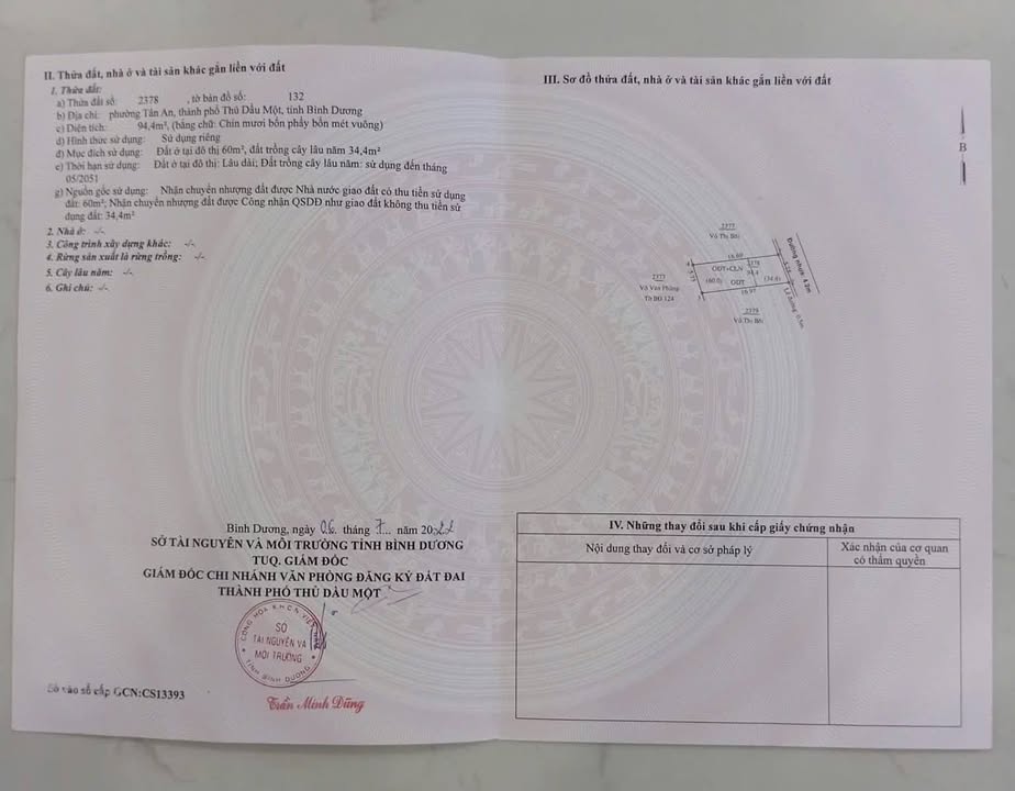 Đất nền phường Tân An, Thủ Dầu Một 98m² giá 1.85 tỷ - Vị trí kinh doanh tiềm năng!