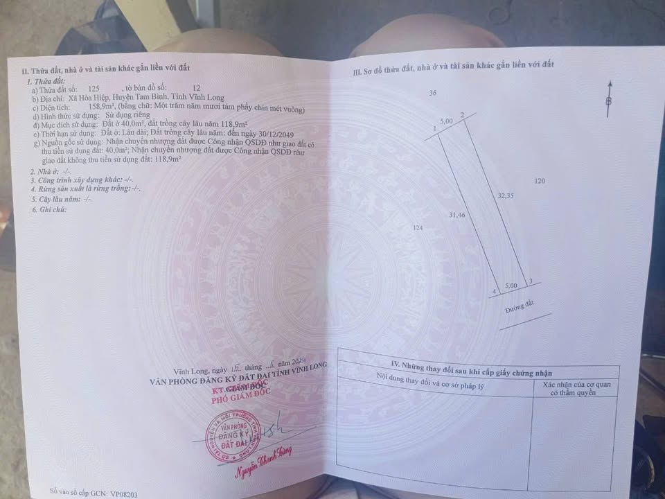 Đất nền Hòa Hiệp, Tam Bình 160m² giá chỉ 170 triệu - Sổ hồng chính chủ!