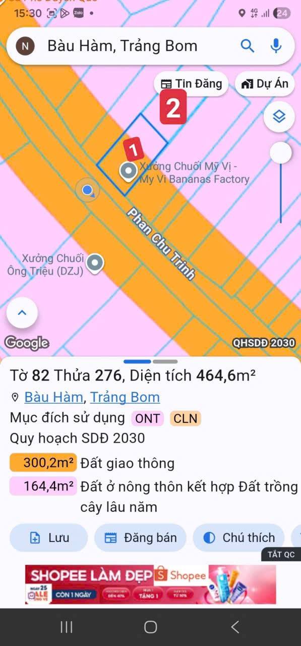 Đất nền Trảng Bom 1000m² giá 5.55 tỷ - Sổ hồng chính chủ, đầu tư sinh lời!