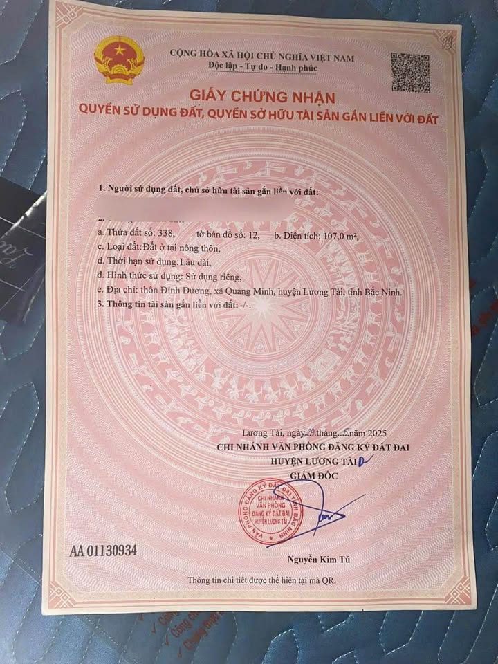 Đất nền Trừng Xá Lương Tài 107m² - Mặt tiền 5m - Cơ hội đầu tư tuyệt vời!