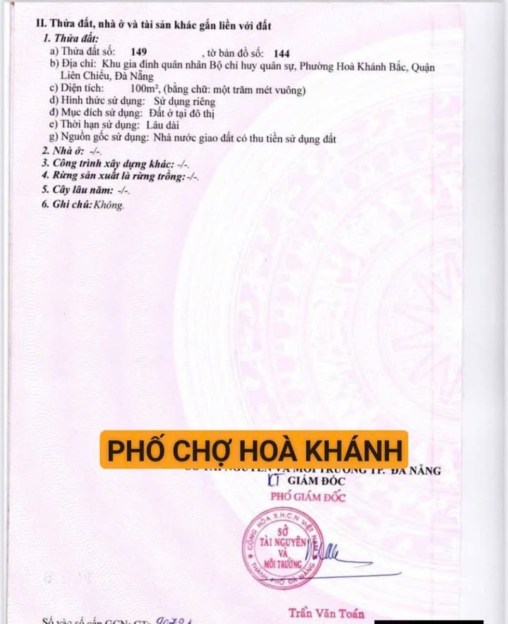 Bán đất 100m² mặt tiền đường Âu Cơ, Đà Nẵng - Giá chỉ 3.95 tỷ thương lượng!