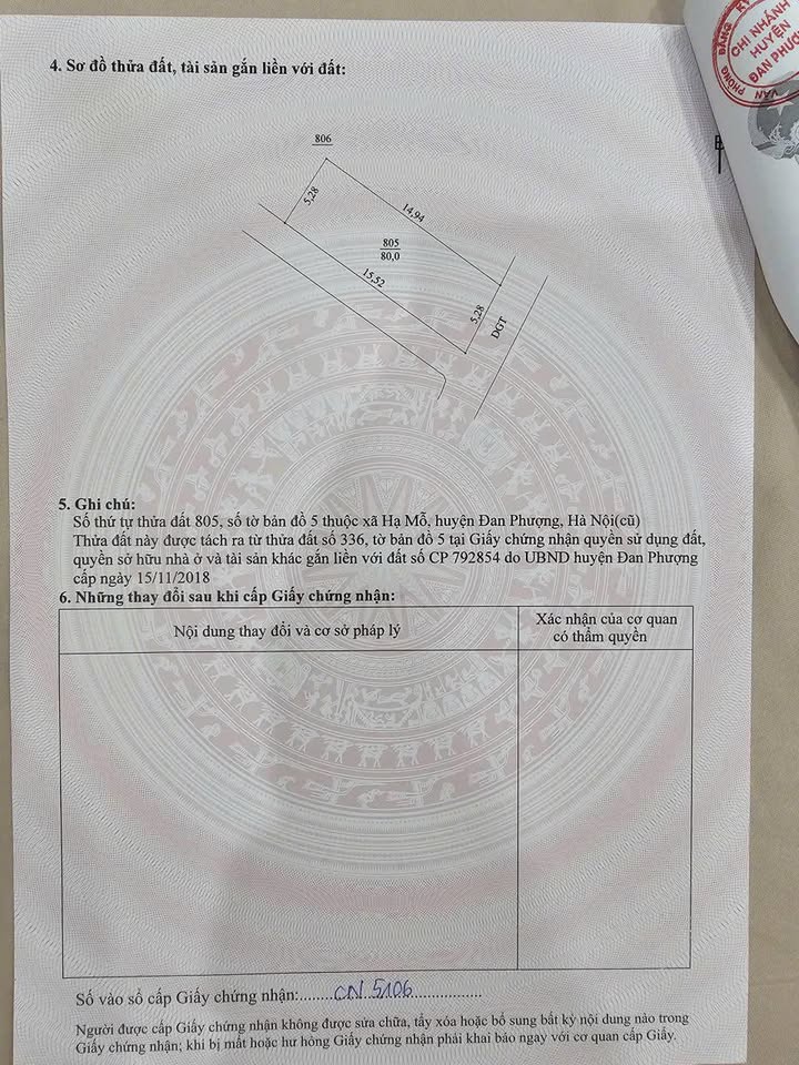 Đất Hạ Mỗ Đan Phượng 80m² giá chỉ 50 triệu - Vị trí đắc địa, thổ cư đầy đủ!