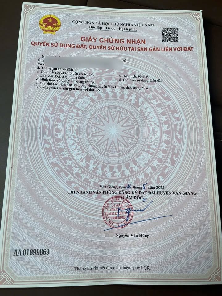 Đất nền Nghĩa Trụ Hưng Yên 93,6m² - Đầu tư sinh lời, gần trường ĐH Bách Khoa!